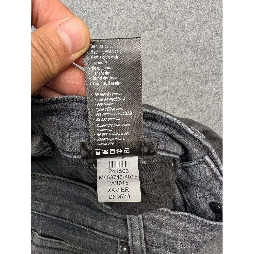 Paige Lennox Jeans Mens 32x26 Gray Charcoal Wash Slim Taper Stretch Denim Pants